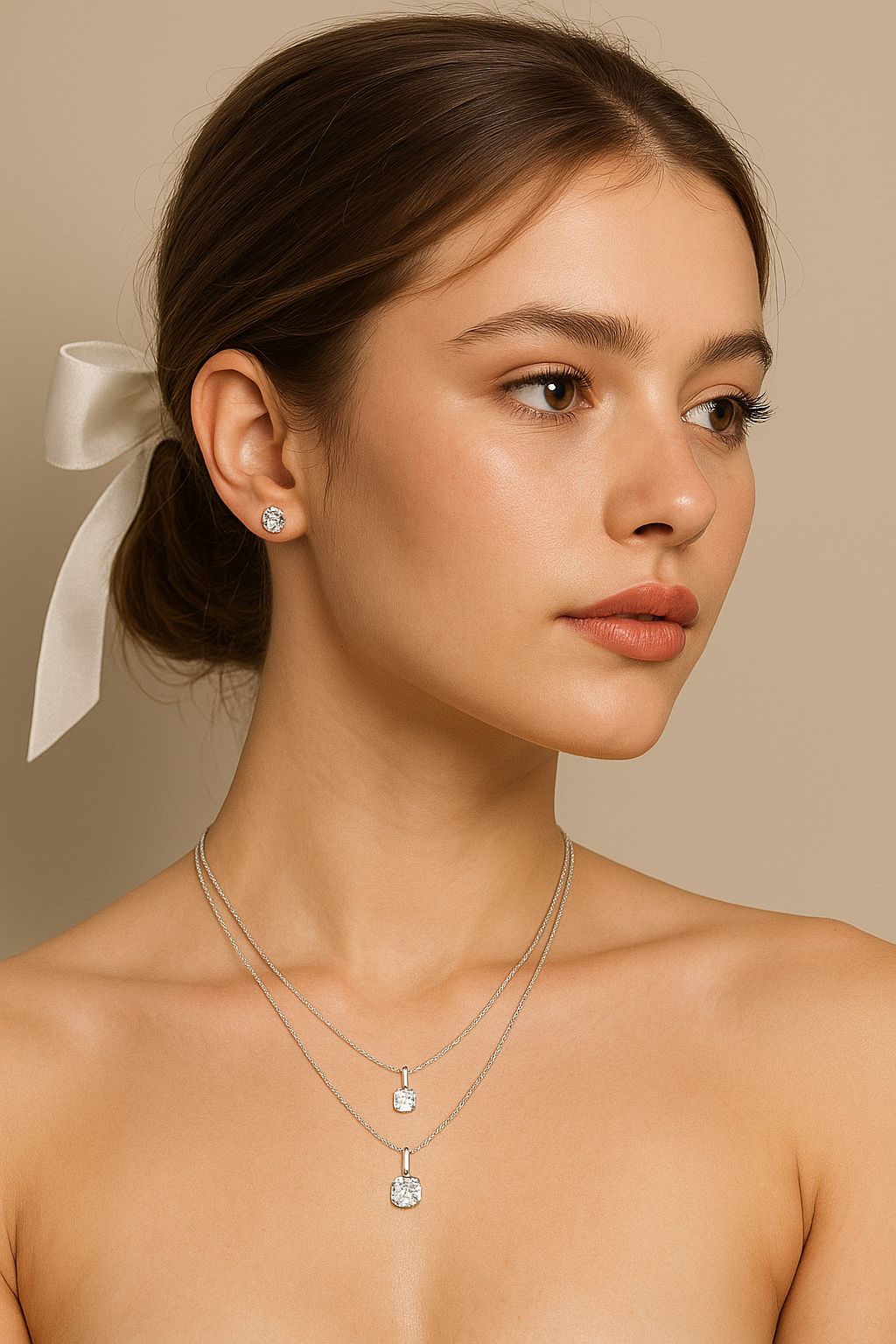 Conjunto de um par de brincos e dois colares